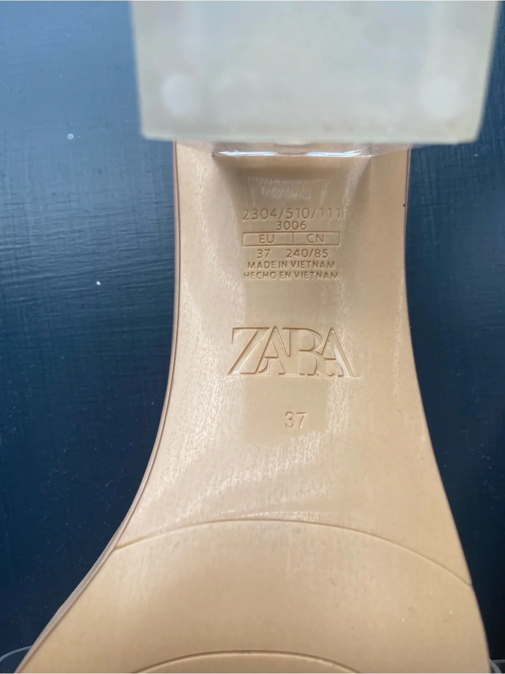 ZARA Tan Nude Clear-Strap Block Heel Mule Sandals - Picture 5 of 5